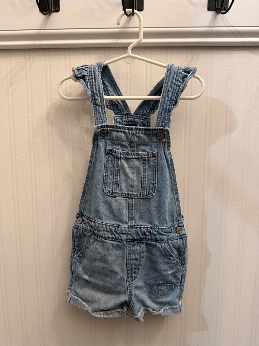 GAP Light Blue Denim Kids Short Overalls